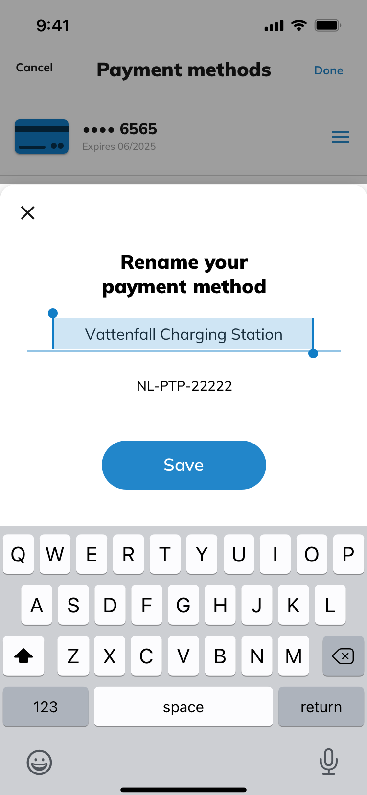 Rename a payment method